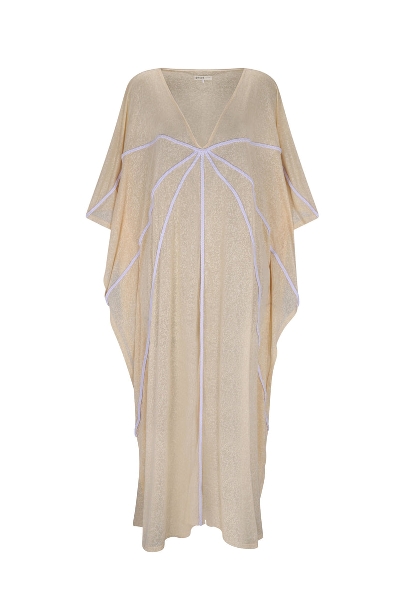 Pitusa Ecru Braided Front Kaftan Maxi Dress Coverup - Million Dollar Style