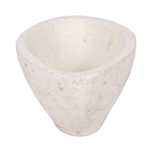 Terracotta Artisanal Tapered Rough Bowl - White, 10 in. Sagebrook Home