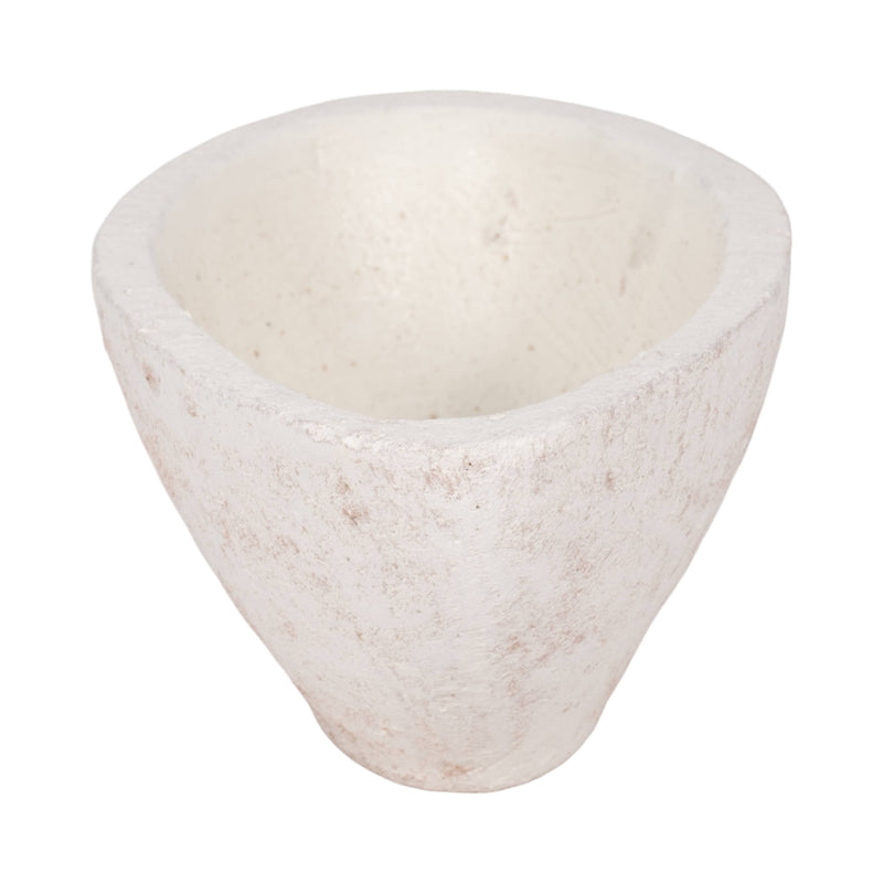 Terracotta Artisanal Tapered Rough Bowl - White, 10 in. Sagebrook Home