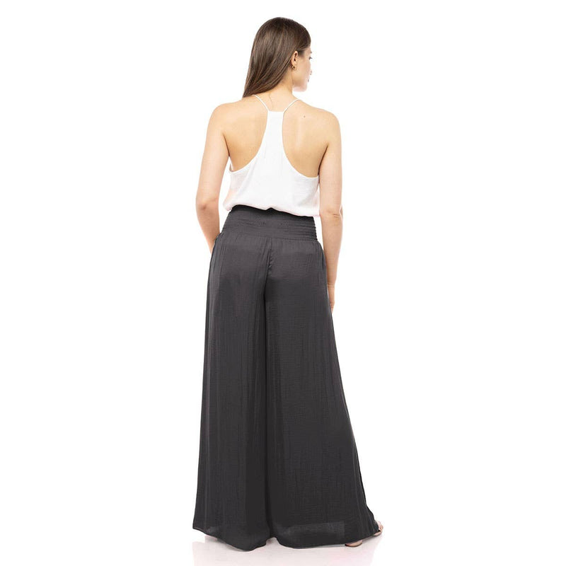 Smocked Waist Wide Leg Pant: Black / M Naked Zebra