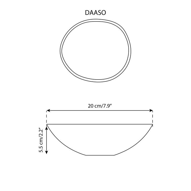 Handmade Stoneware Soup Plate | Dadasi 7.9": Matte Black GHARYAN Stoneware & Olive Wood Tableware