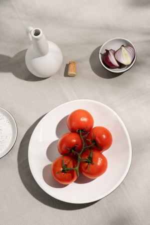 Handmade Stoneware Dinner Plate | Dadasi 10.2": Matte Black GHARYAN Stoneware & Olive Wood Tableware
