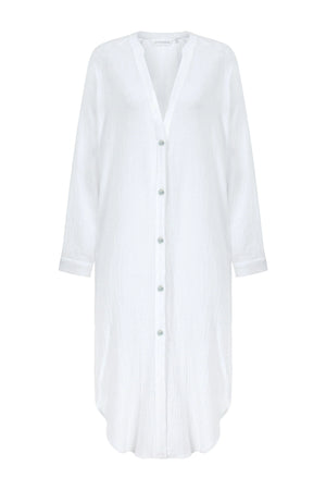 Terra Shirt Dress - White: White / One Size The Handloom