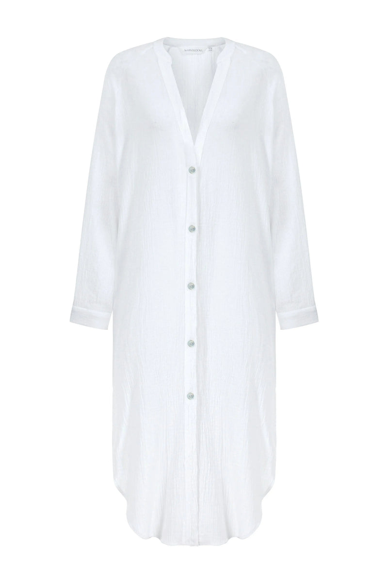 Terra Shirt Dress - White: White / One Size The Handloom