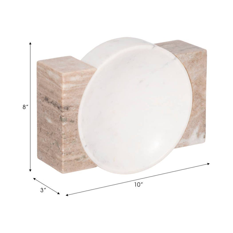 Marble Onyx Sides Decorative Bowl - White, 10 in. Sagebrook Home