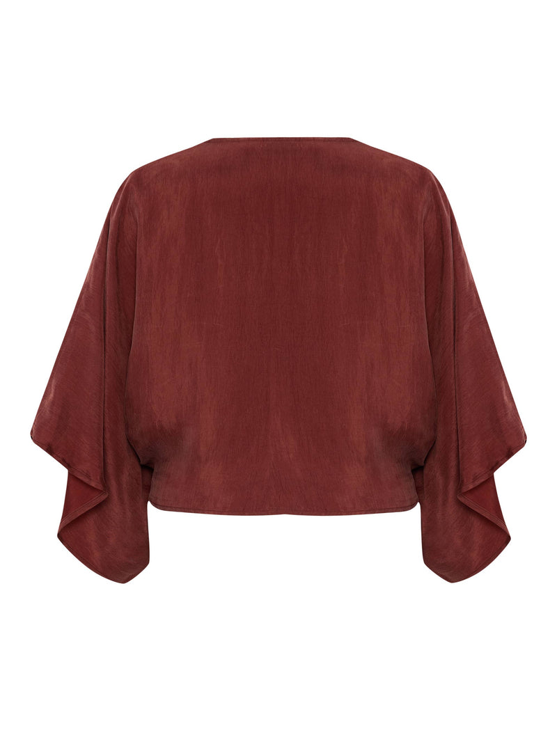 Lucid Knot Top - Burgundy: Burgundy / One Size The Handloom