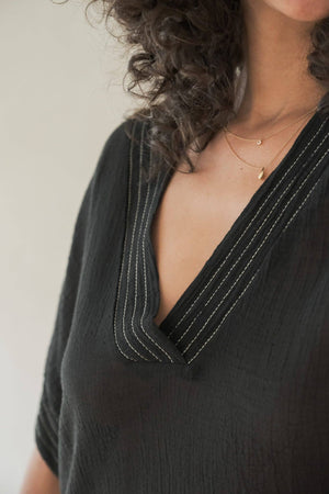 Ela Kaftan - Black: Black / One Size The Handloom