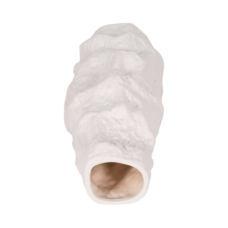 Ceramic Abstract Jagged Textured Vase - White, 17 in. Sagebrook Home