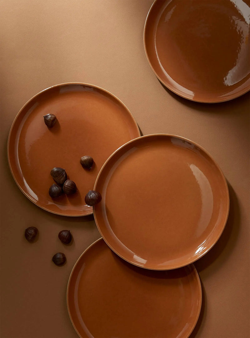 Stoneware Flat Dinner Plate | Edan 11.2": Matte Black GHARYAN Stoneware & More