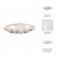 Polyresin Coastal Novelty Shell Bowl - Ivory, 16 in. Sagebrook Home