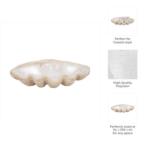 Polyresin Coastal Novelty Shell Bowl - Ivory, 16 in. Sagebrook Home