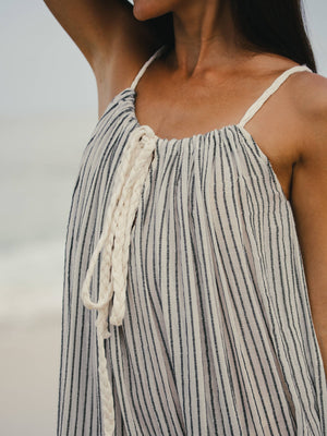 Breeze Beach Dress - Black Stripes: Black Stripes / One Size The Handloom