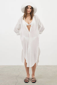 Terra Shirt Dress - White: White / One Size The Handloom