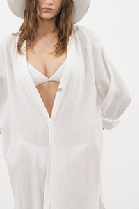 Terra Shirt Dress - White: White / One Size The Handloom