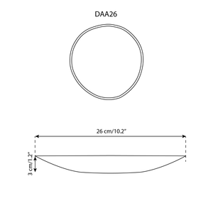 Handmade Stoneware Dinner Plate | Dadasi 10.2": Matte Black GHARYAN Stoneware & Olive Wood Tableware