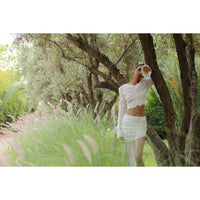 The Paper Linen Skirt: Off-White / M Dor Raw Luxury