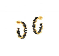 Black Crystal Hoop Statement Earrings "Alice" Nayla Jewelry