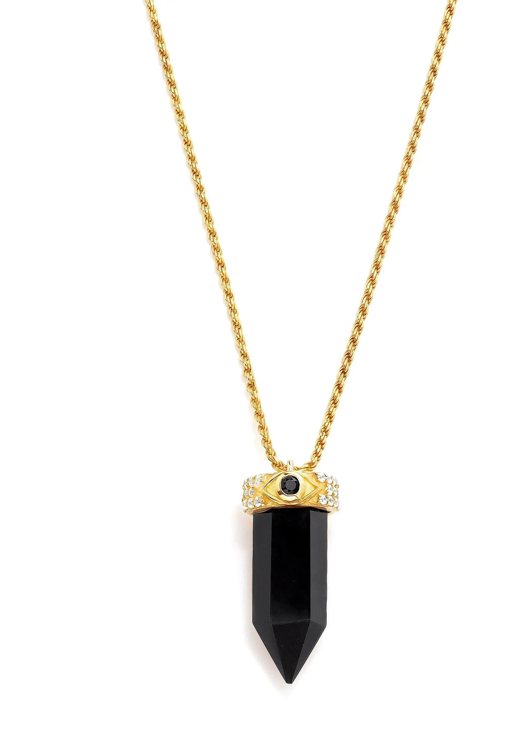 Black Onyx Eye Diamond Cz Crystal Necklace Nayla Jewelry