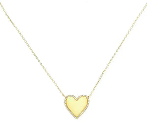 CZ Diamond Heart Pendant Necklace Nayla Jewelry