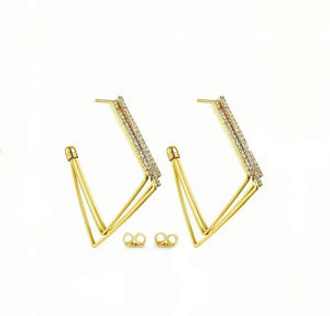 CZ Diamonds Fancy Dangle Stud Earrings "Naomi" Nayla Jewelry