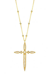 Cross Pendant CZ Diamonds Necklace Nayla Jewelry