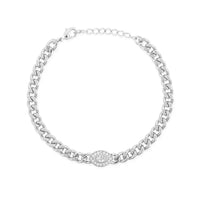 Cz Diamond Eye Cuban Chain Bracelet Nayla Jewelry