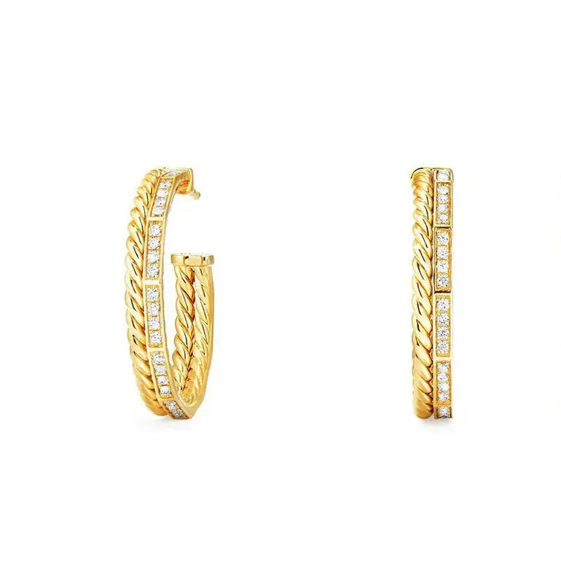 Double Rows Twisted Hoop Earrings "Gia" Nayla Jewelry