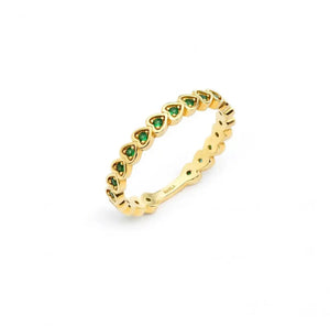 Emerald Heart Stack Ring Nayla Jewelry