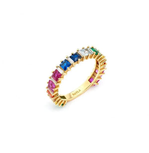 Eternity Zircon Rainbow Baguette Ring Nayla Jewelry