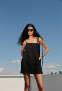 The Handloom Love Buzz Mini Dress - Black The Handloom