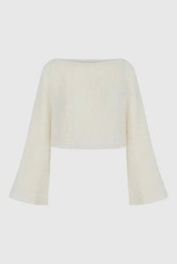 The Handloom Echo Crop Top - Natural with Gold Stripes - Million Dollar Style