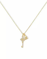 Key and Lock Pendant Cz Diamond Necklace Nayla Jewelry