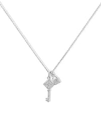 Key and Lock Pendant Cz Diamond Necklace Nayla Jewelry