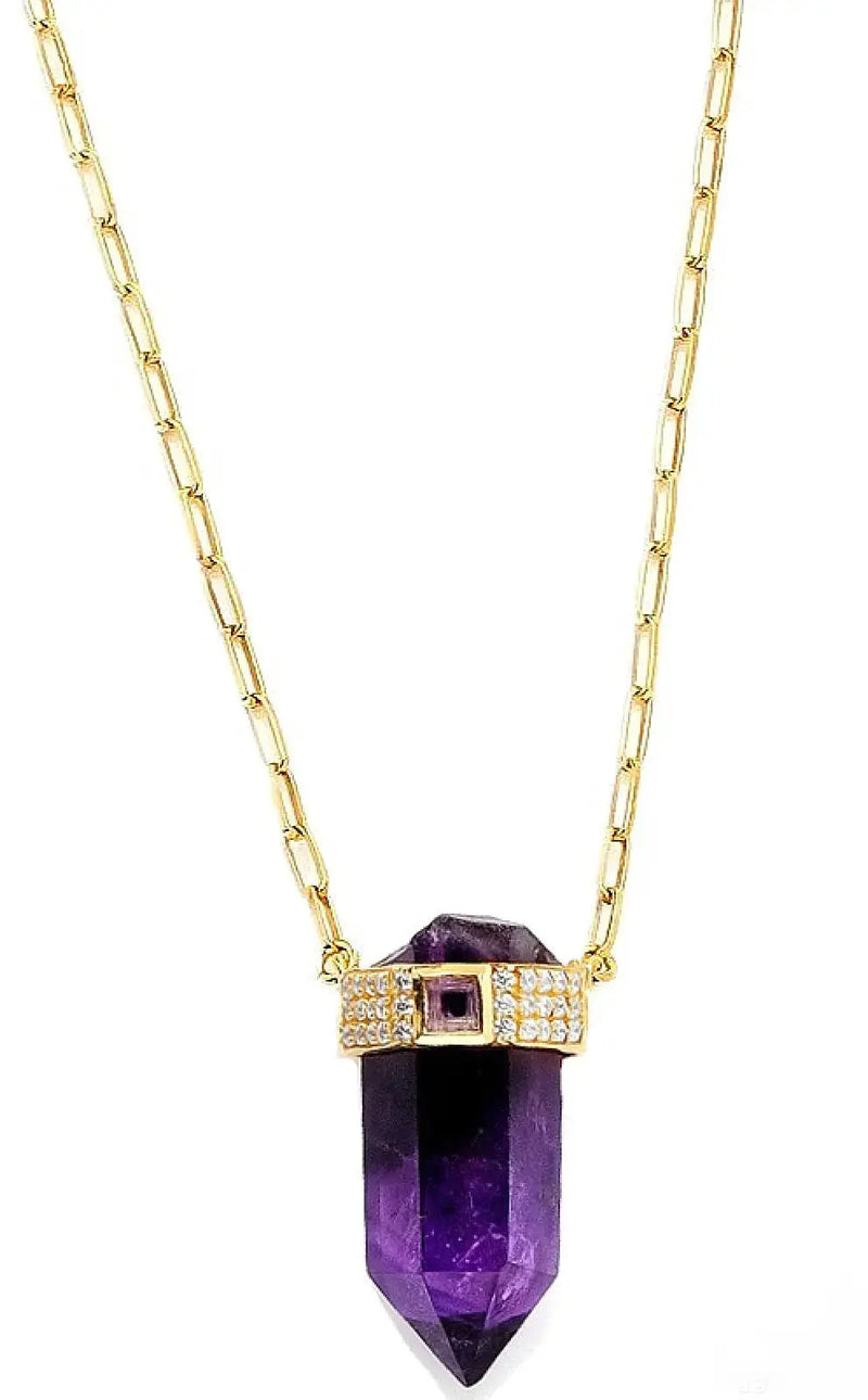 "Magical Queen" Amethyst Crystal Cable Chain Necklace Nayla Jewelry