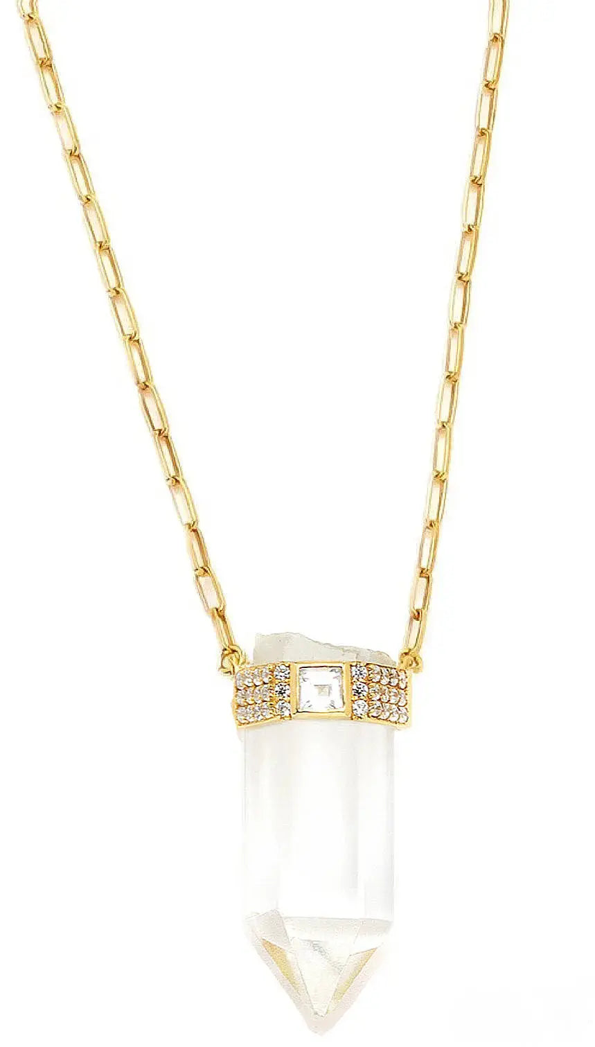 "Magical Queen" Crystal Clear Quartz Cable Chain Necklace Nayla Jewelry