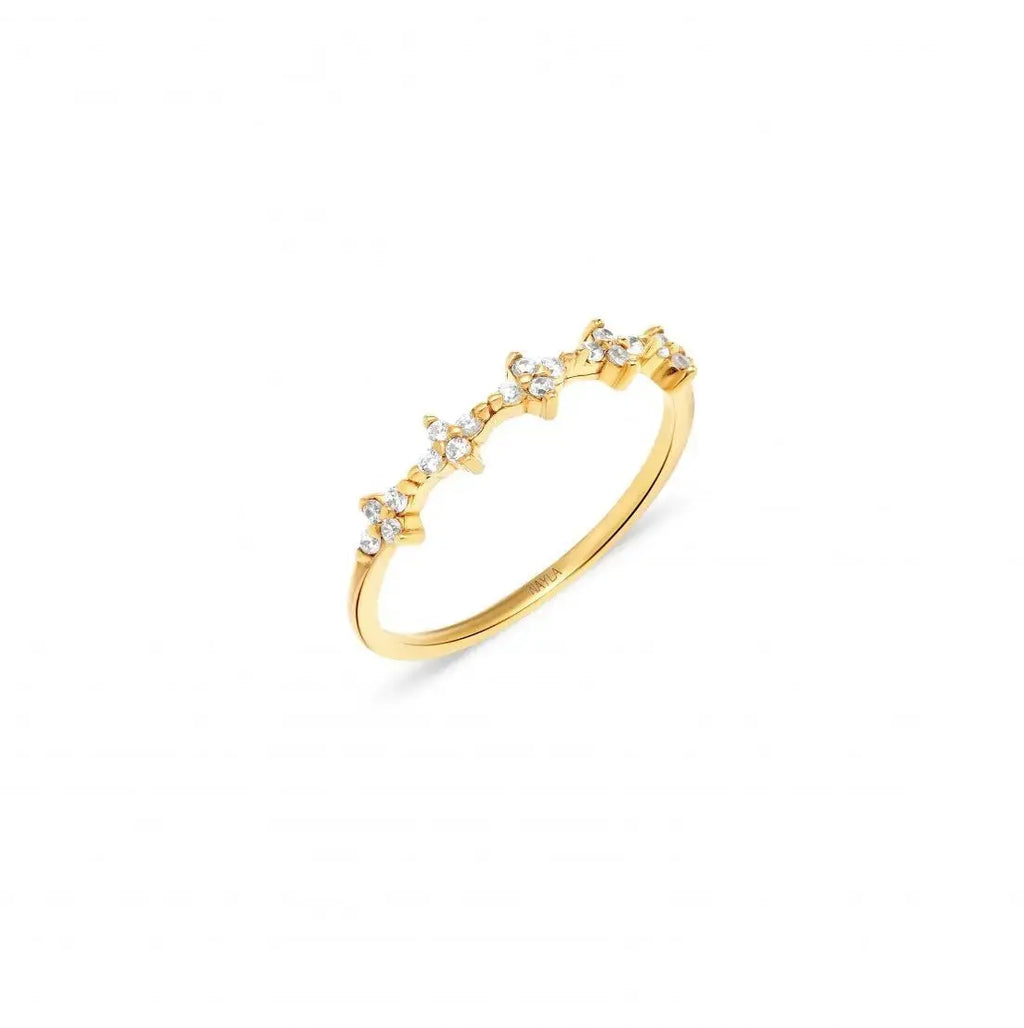 Mini CZ Diamond Star Stacking Ring "LEA" Nayla Jewelry