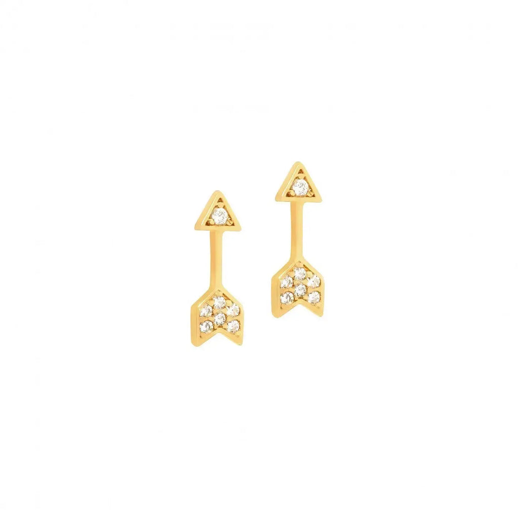 Minimalist Diamond CZ Arrow Stud Earrings Nayla Jewelry