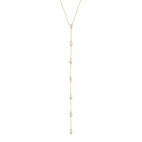 Multi Shape CZ Diamond Lariat Necklace Nayla Jewelry