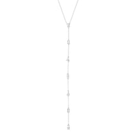 Multi Shape CZ Diamond Lariat Necklace Nayla Jewelry