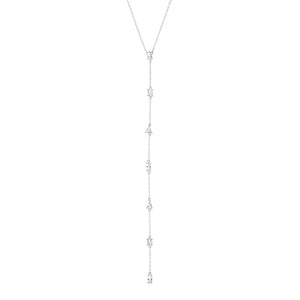 Multi Shape CZ Diamond Lariat Necklace Nayla Jewelry