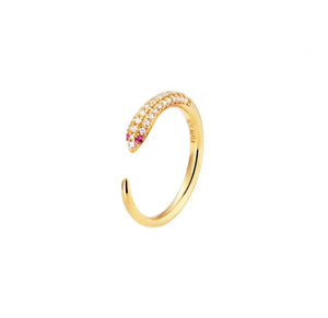 Pink Diamond CZ Snake Ring Nayla Jewelry