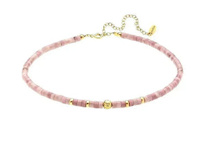 Rhodonite Beads Choker Necklace Nayla Jewelry