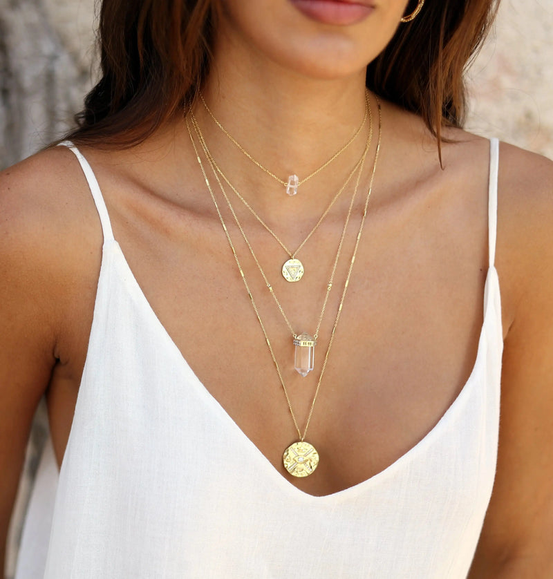 Small Crystal Clear Quartz Necklace Nayla Jewelry