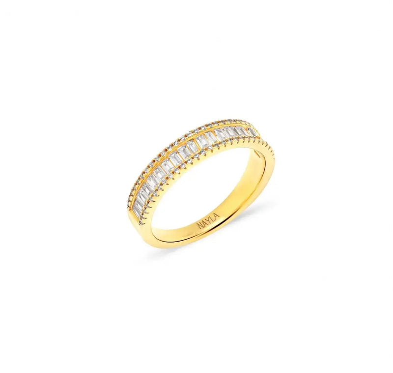 Tiny Baguette CZ Eternity Ring Naylajewelry