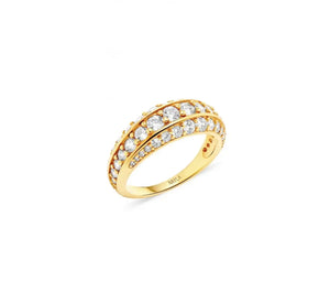 Triple Rows  Diamond CZ Band Ring "Naomi" Nayla Jewelry