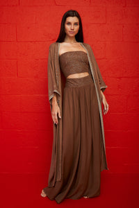 Sequin Palazzo Pants: Chocolate / STANDARD