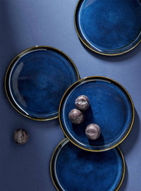 Stoneware Flat Dinner Plate | Edan 11.2": Matte Black GHARYAN Stoneware & More