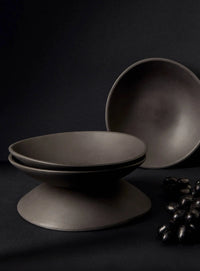 Stoneware Pasta Plate | Dadasi 9.4": Matte Black GHARYAN Stoneware & More