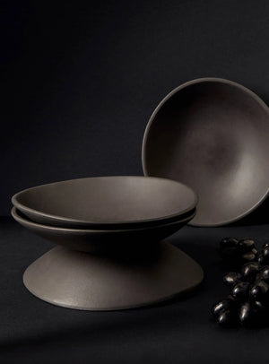 Stoneware Pasta Plate | Dadasi 9.4": Matte Black GHARYAN Stoneware & More