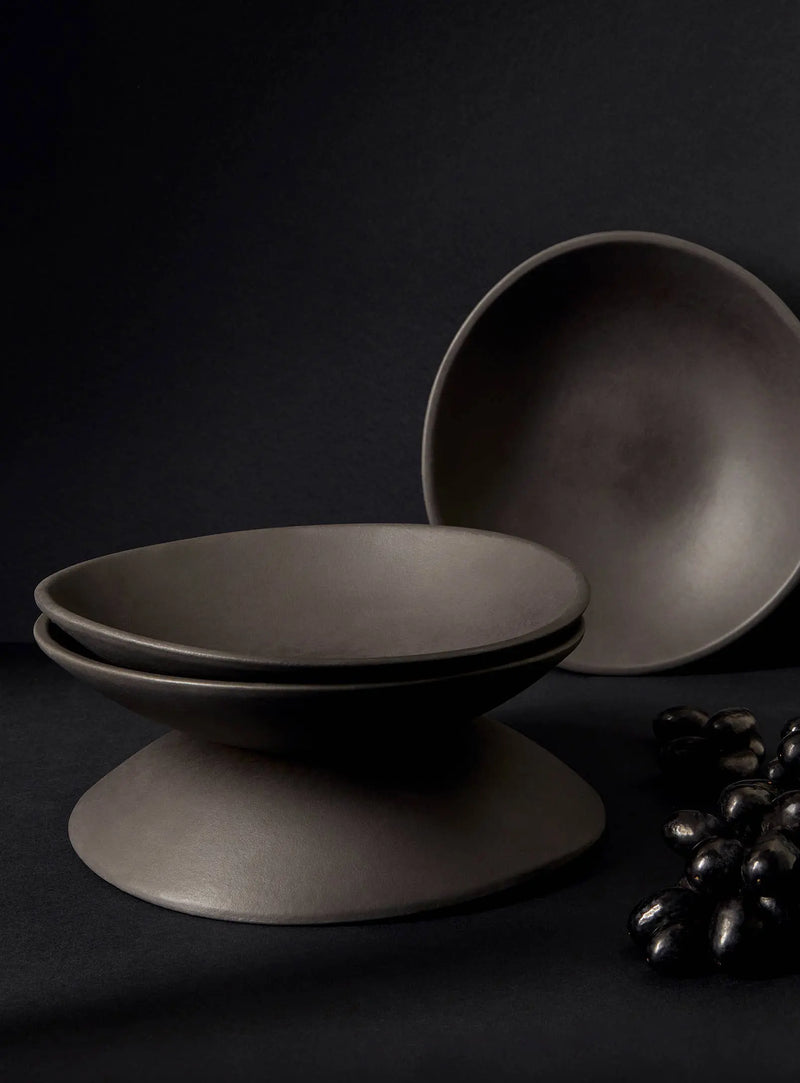 Stoneware Pasta Plate | Dadasi 9.4": Matte Black GHARYAN Stoneware & More